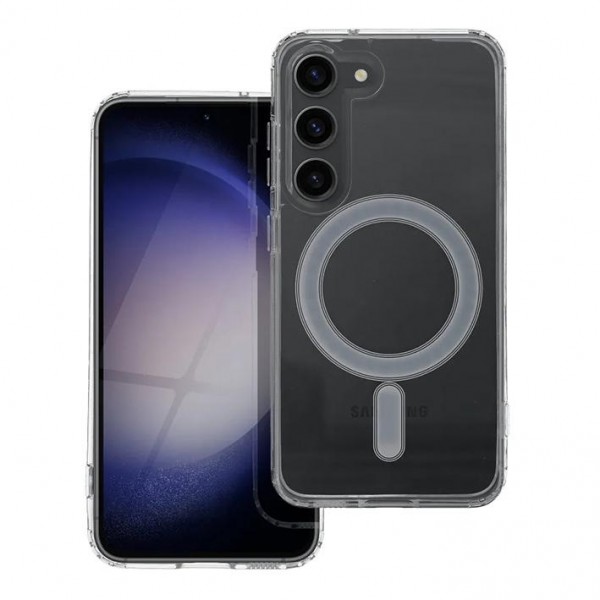 Galaxy S23 Handyhülle Backcase Silikon Transparent MagSafe kompatibel